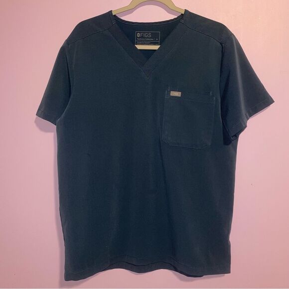 Figs Mens Scrub Set Navy Leon 3 Pocket Top Axim Cargo Pants Size M - Picture 2 of 15